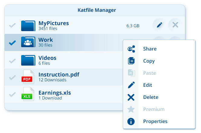 manage all your files with Katfile manager